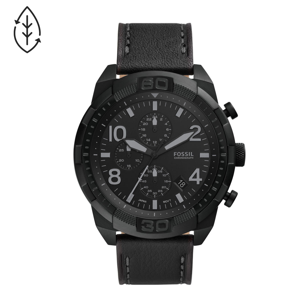 Fossil Bronson Chronograph Black Eco Leather Men&
