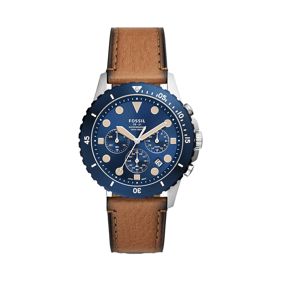 Fossil Chronograph Tan Eco Leather Men&