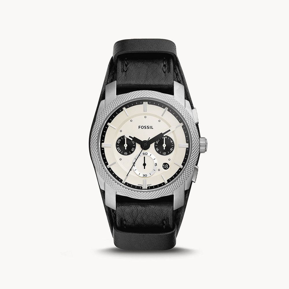 Fossil Machine Chronograph Black Eco Leather Men&