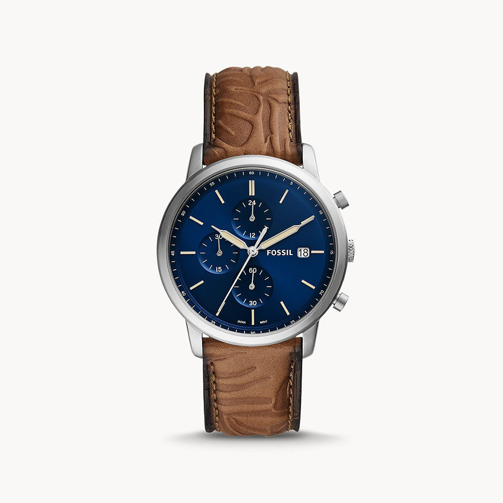 Fossil Minimalist Chronograph Tan Eco Leather Men&