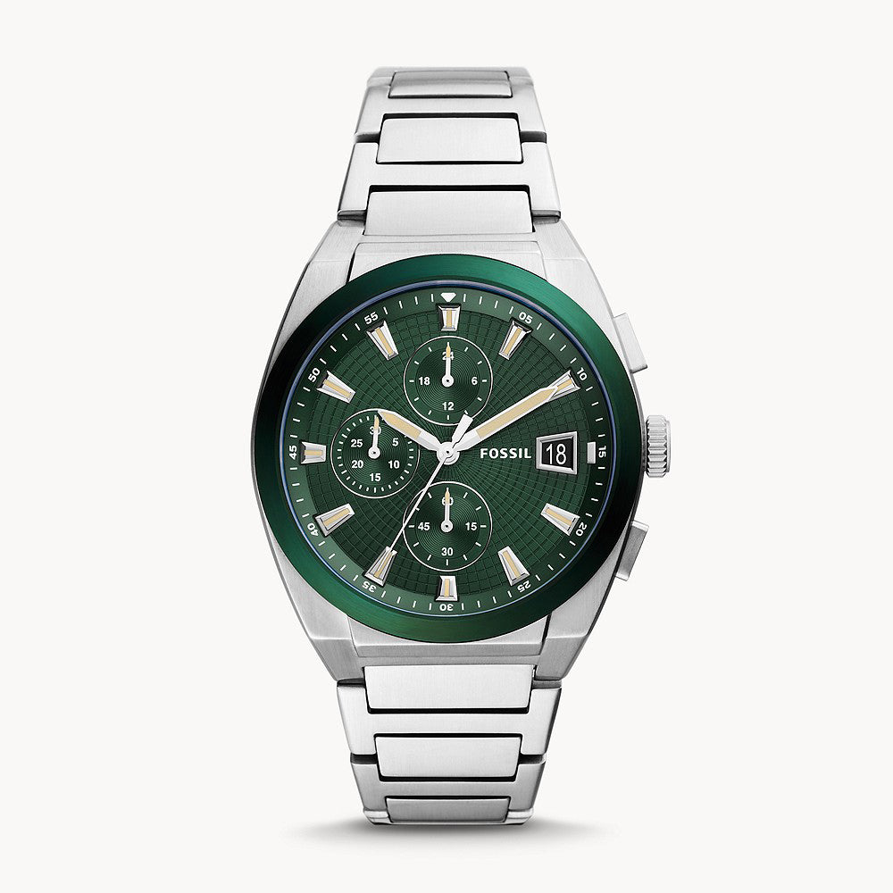 Fossil Everett Silver Stainless Steel Men&