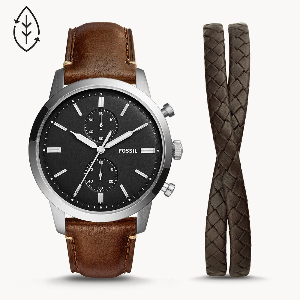 Fossil Townsman Chronograph Brown Eco Leather Men&