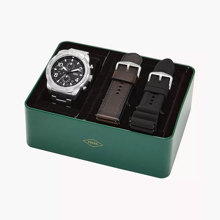 Fossil Bronson Chronograph Silver Stainless Steel Men&