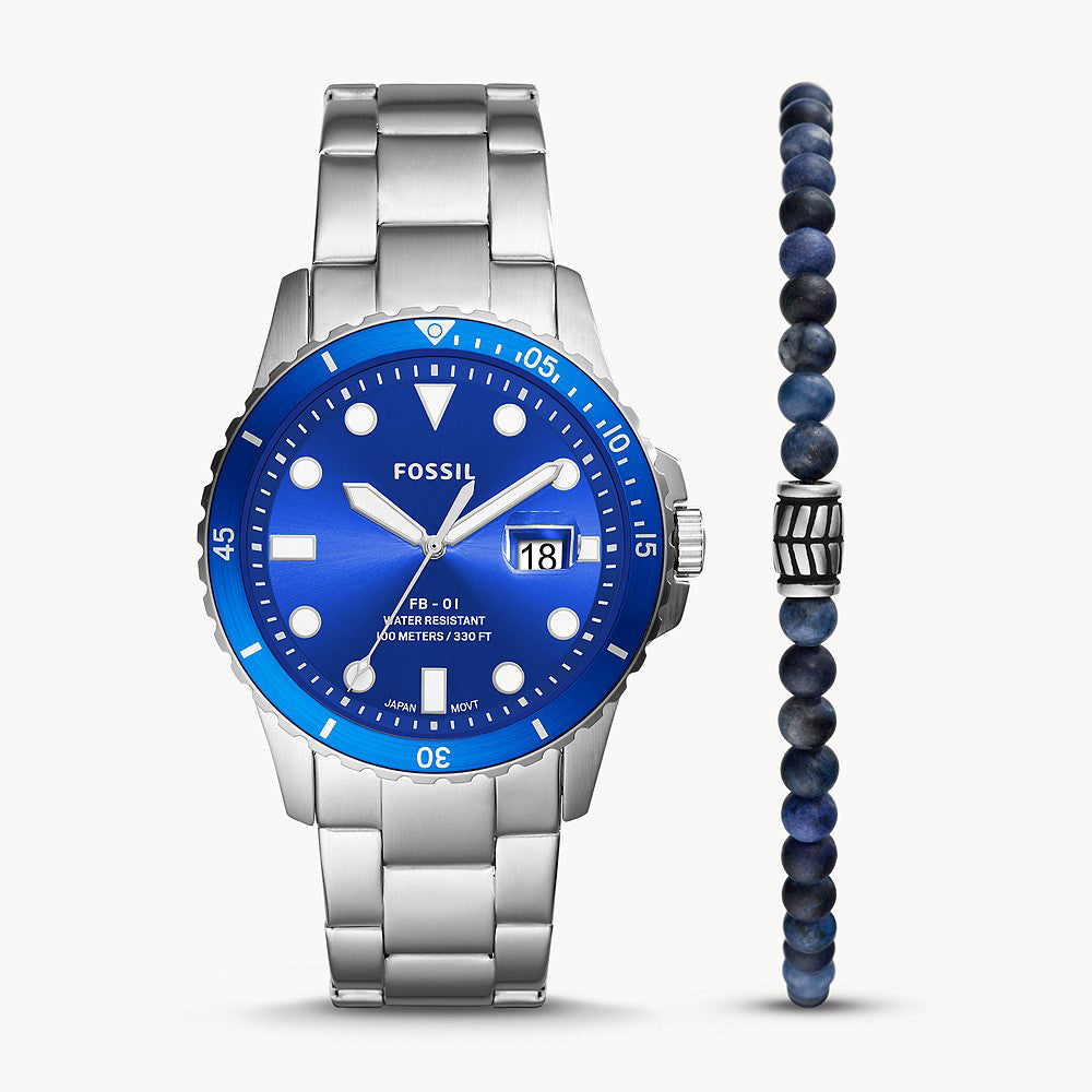 Fossil Fb-01 Three-Hand Date Stainless Steel Men&