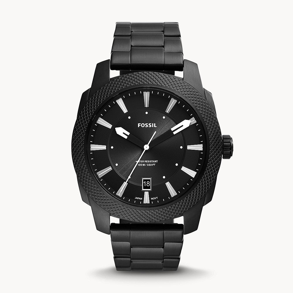 Fossil Machine Black Stainless Steel Men&
