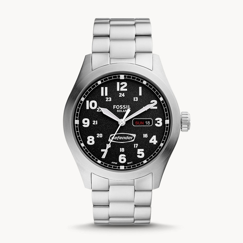 Fossil Defender Silver Stainless Steel Men&