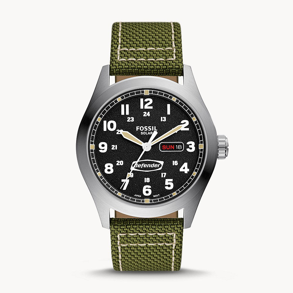 Fossil Defender Silver Nylon Men&