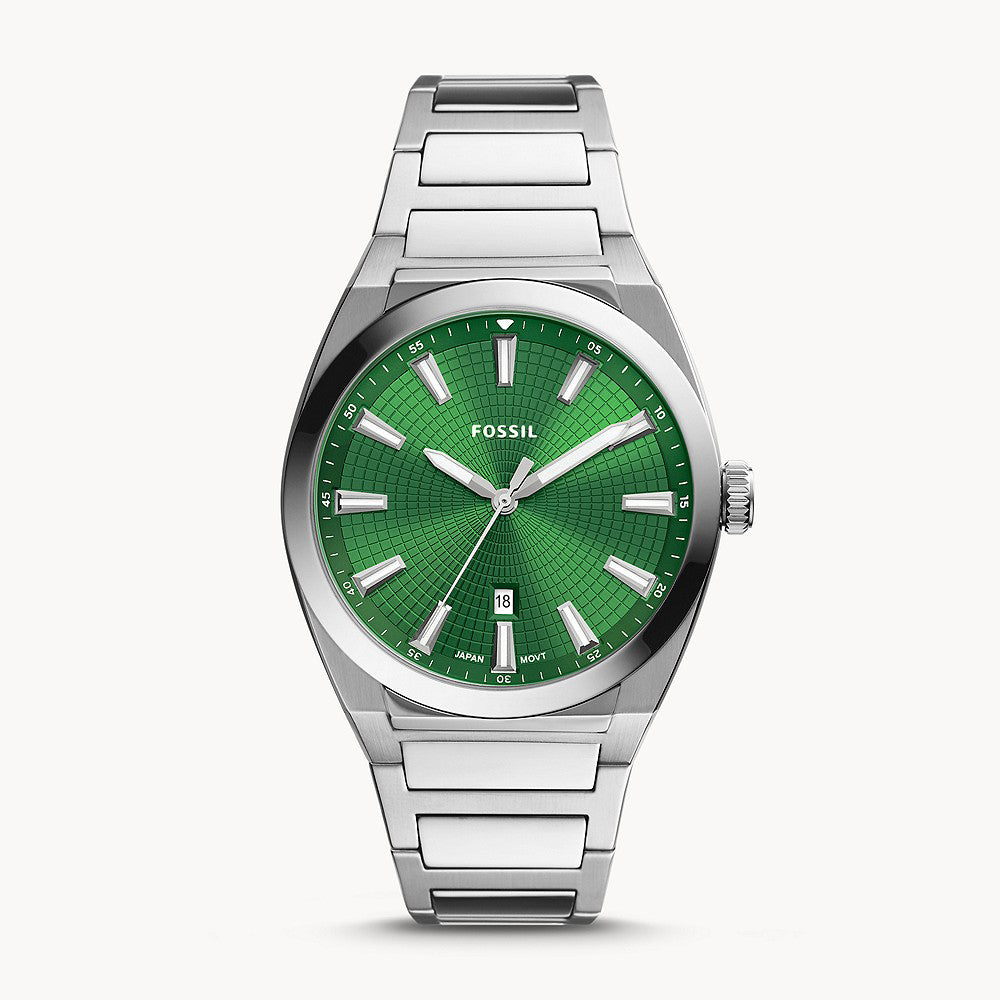 Fossil Everett Silver Stainless Steel Men&