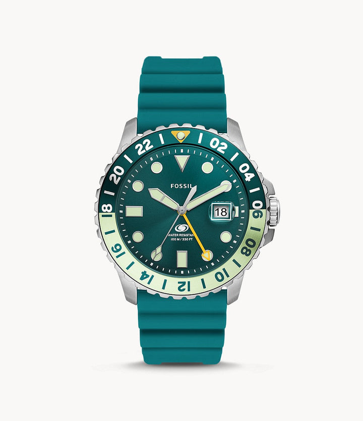 Fossil Blue Gmt Oasis Silicone Men&