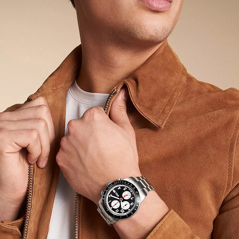 Fossil Sport Tourer Silver Stainless Steel Men&
