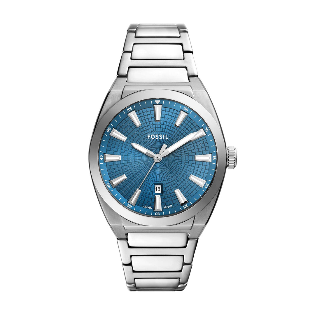Fossil Everett Silver Stainless Steel Men&