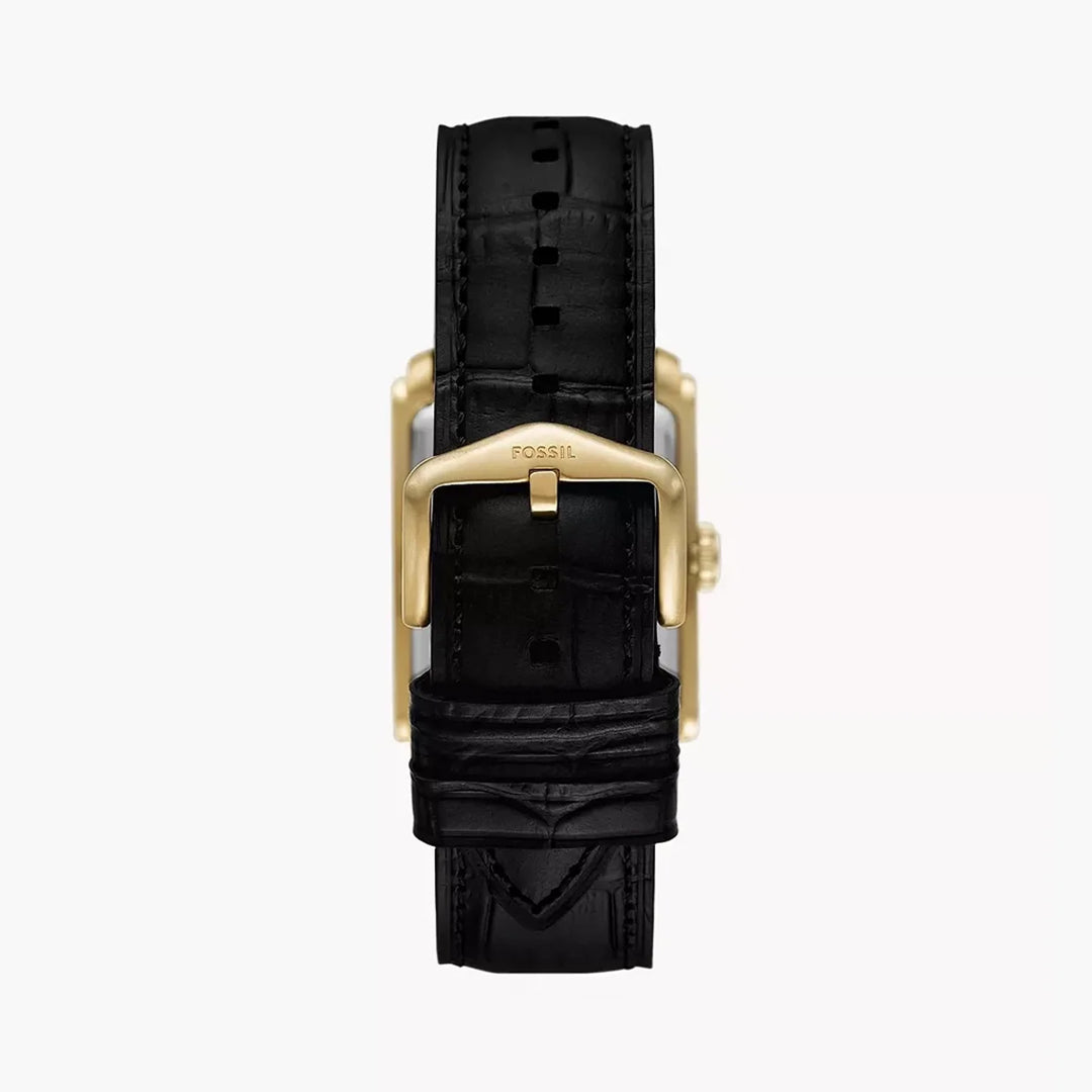 Fossil Men's Carraway Three-Hand Black Croco Leather Watch