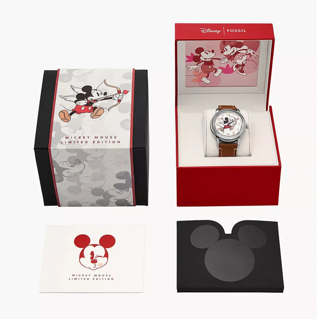Disney Fossil Limited Edition Automatic Medium Brown LiteHide™ Leather Unisex Watch