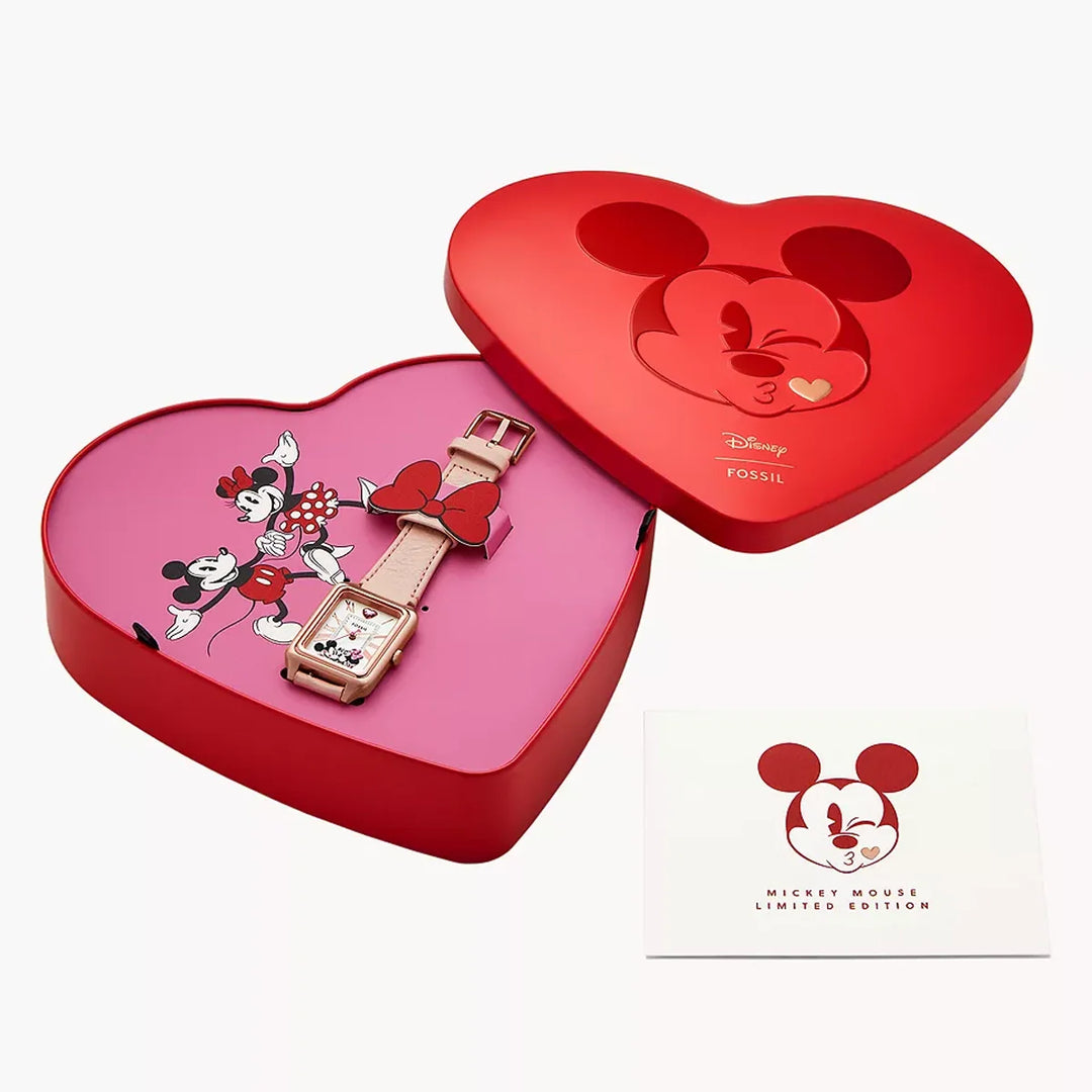 Disney Fossil Limited Edition Three-Hand Blush Leather Women&