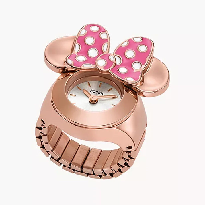 Disney Fossil Limited Edition Two-Hand Rose Gold-Tone Stainless Steel Watch Ring