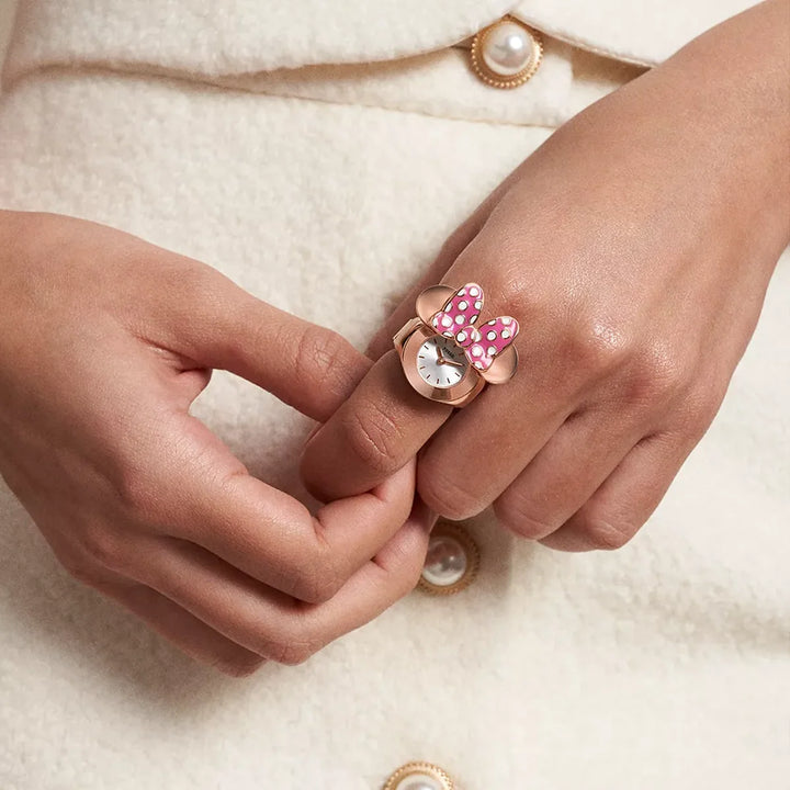 Disney Fossil Limited Edition Two-Hand Rose Gold-Tone Stainless Steel Watch Ring