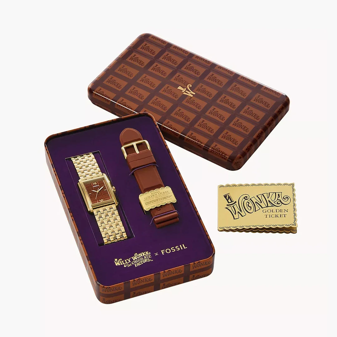 Willy Wonka™ x Fossil Limited Edition Three-Hand Gold-Tone Stainless Steel Men&