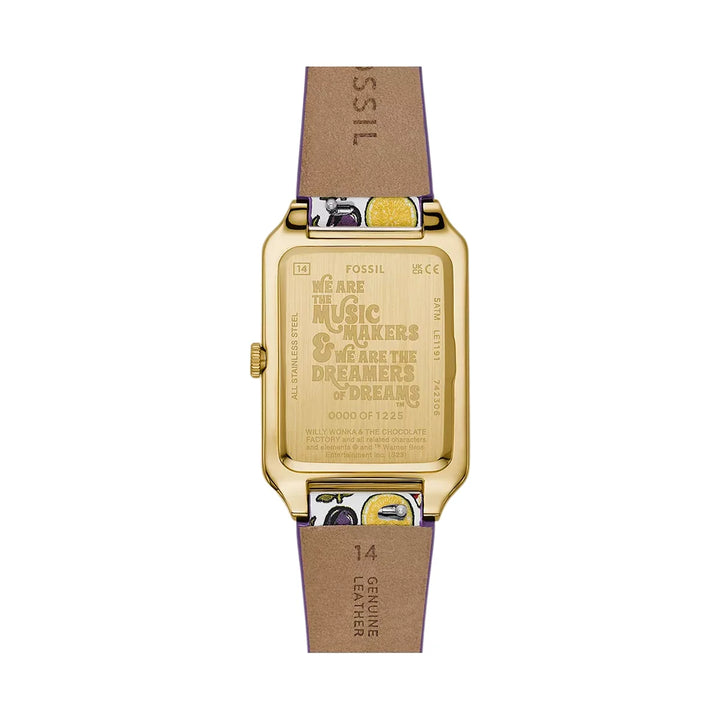 Willy Wonka™ x Fossil Limited Edition Two-Hand Multicolour Print Leather Unisex Watch