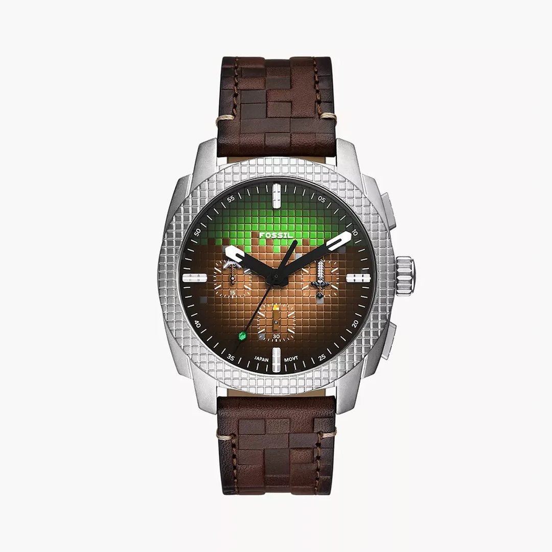 Minecraft x Fossil Limited-Edition Grass Block Chronograph Watch