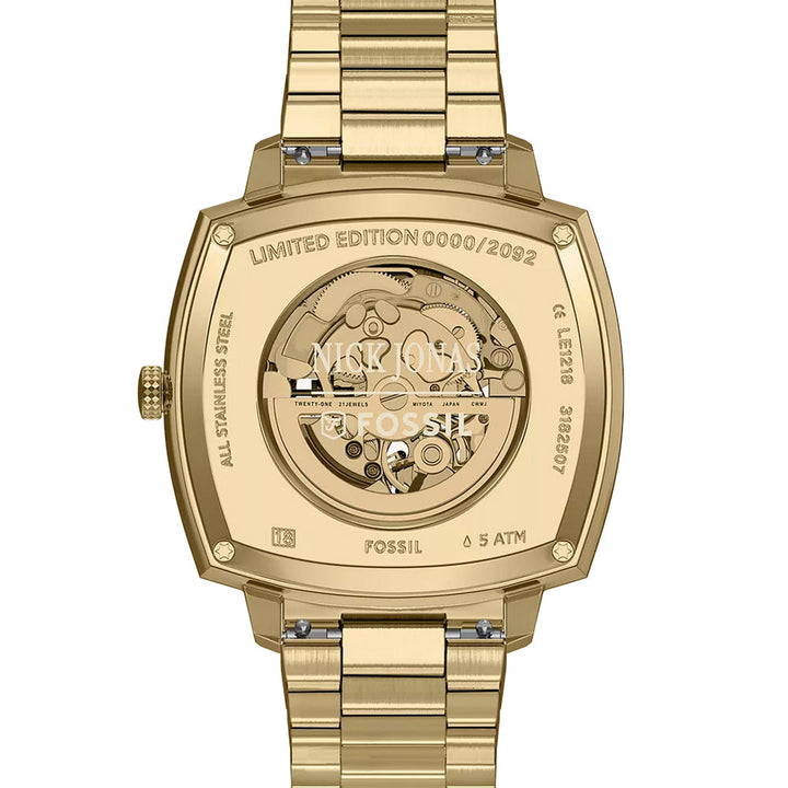 Fossil Unisex Nick Jonas x Fossil Machine Luxe Automatic Gold-Tone Stainless Steel Watch