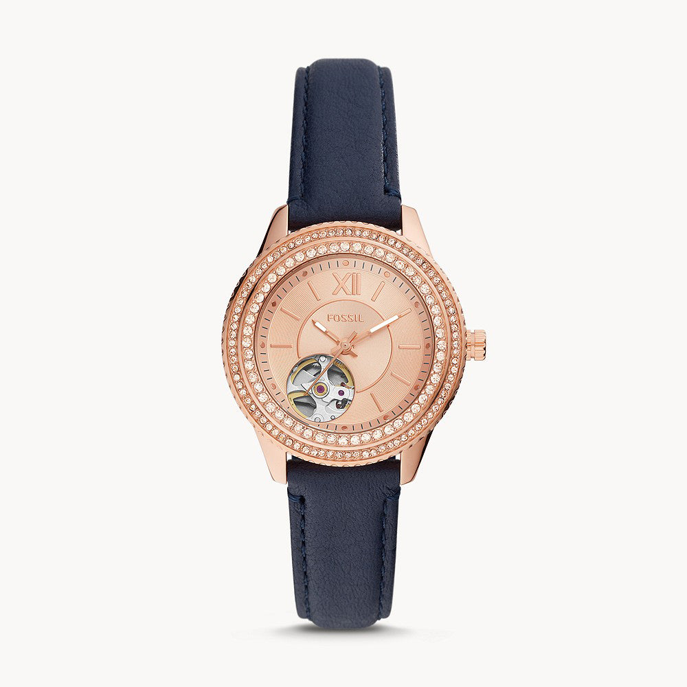 Fossil Stella Rose Gold Leather Women&