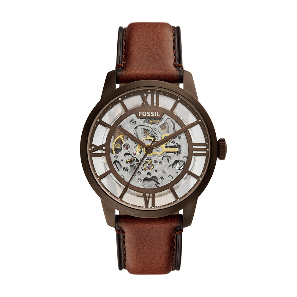 Fossil Townsman Automatic Brown Eco Leather Men&