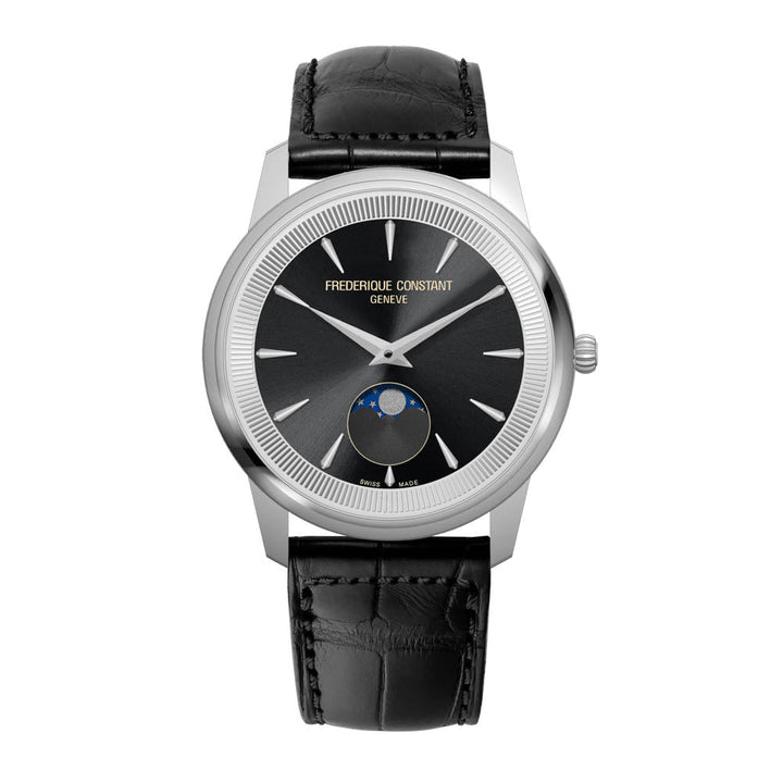 Frederique Constant Classics Moneta Moonphase Unisex Watch Black Dial