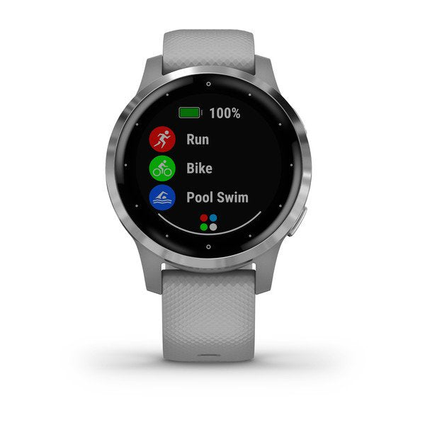 Garmin Vivoactive 4S Powder Gray Silicone Full Display Dial Smart Watch - 010-02172-04