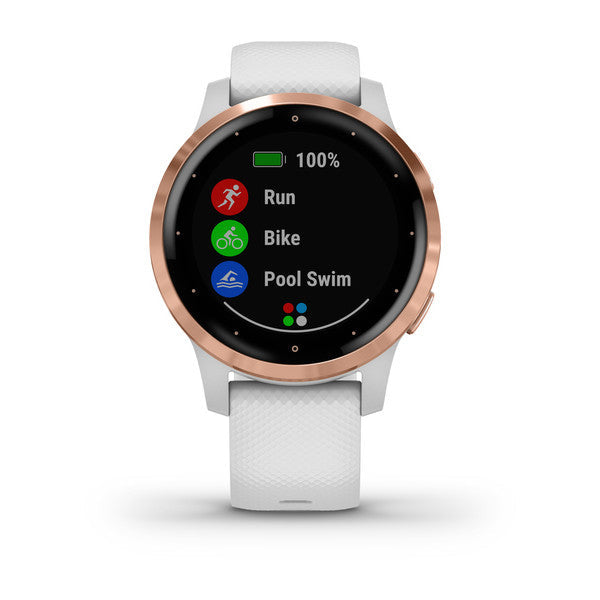 Garmin Vivoactive 4S White Silicone Full Display Dial Smart Watch - 010-02172-24
