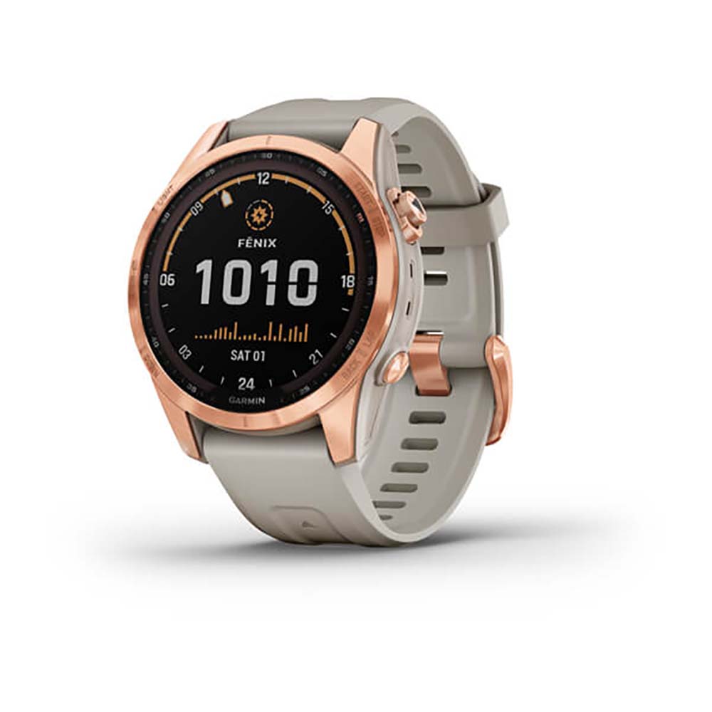 Garmin Fenix 7S Solar Rose Gold With Light Sand Band Full Display Watch - 010-02539-11