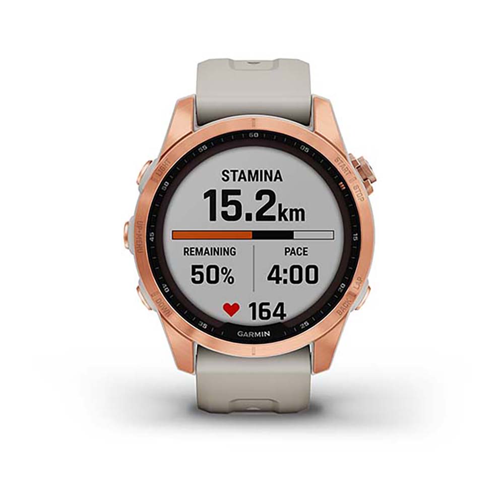 Garmin Fenix 7S Solar Rose Gold With Light Sand Band Full Display Watch - 010-02539-11
