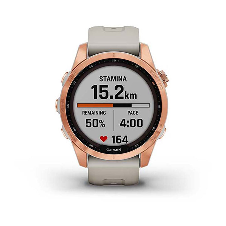 Garmin Fenix 7S Solar Rose Gold With Light Sand Band Full Display Watch - 010-02539-11