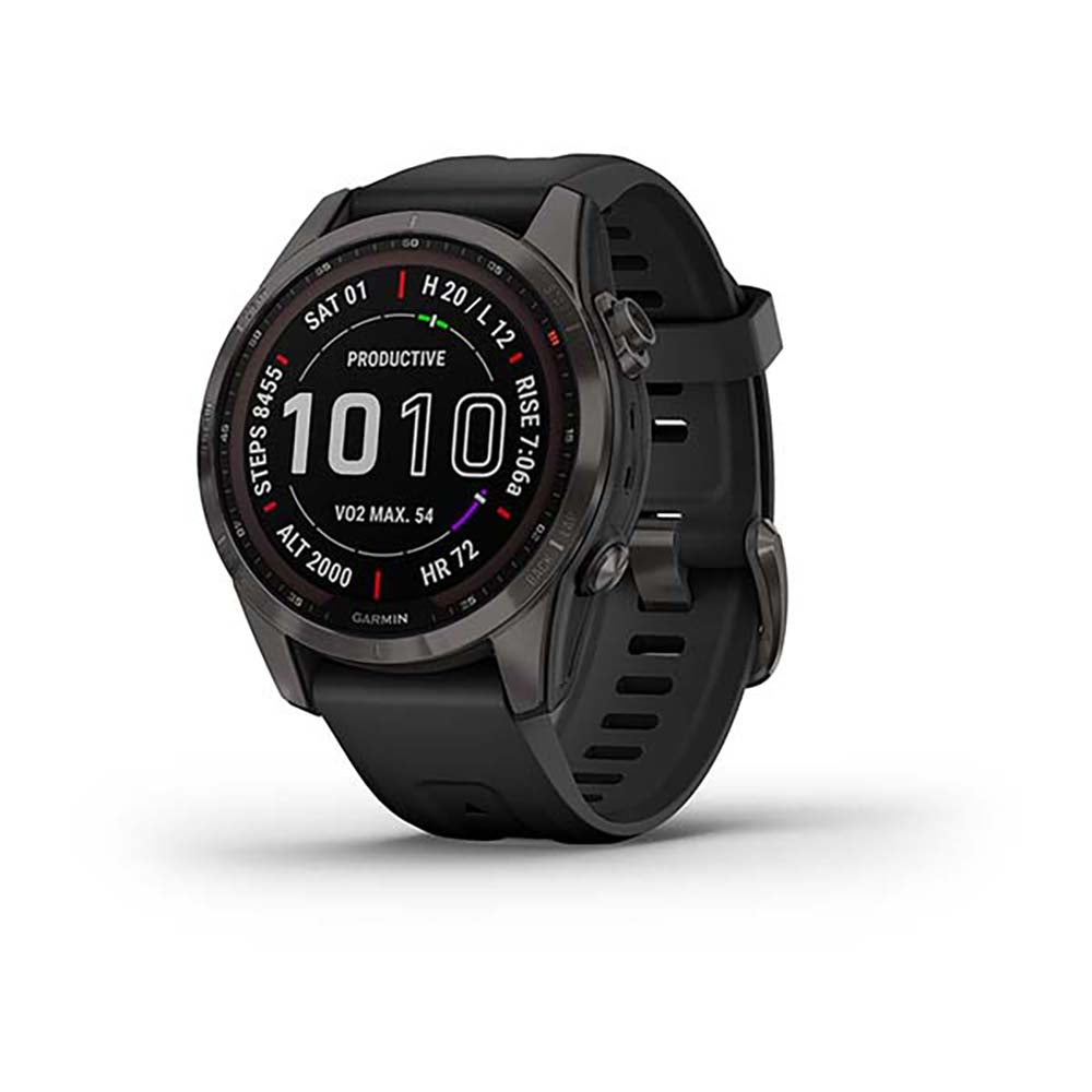 Garmin Fenix 7S Sapphire Carbon Gray DLC W Ith Black Band Full Color Display Watch - 010-02539-25