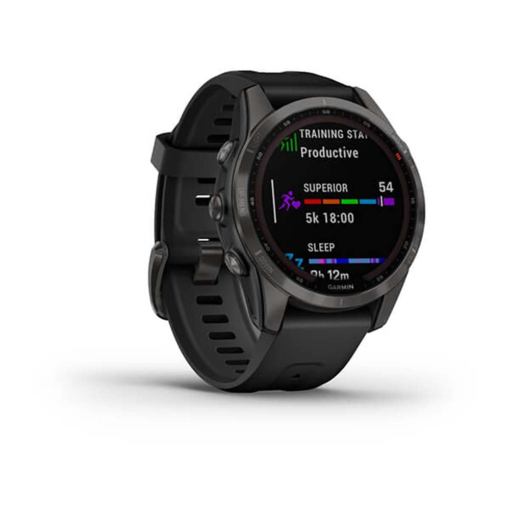Garmin Fenix 7S Sapphire Carbon Gray DLC W Ith Black Band Full Color Display Watch - 010-02539-25