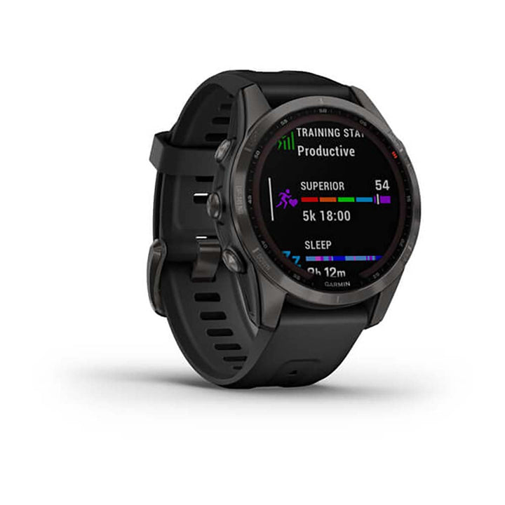 Garmin Fenix 7S Sapphire Carbon Gray DLC W Ith Black Band Full Color Display Watch - 010-02539-25