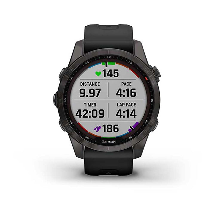 Garmin Fenix 7S Sapphire Carbon Gray DLC W Ith Black Band Full Color Display Watch - 010-02539-25