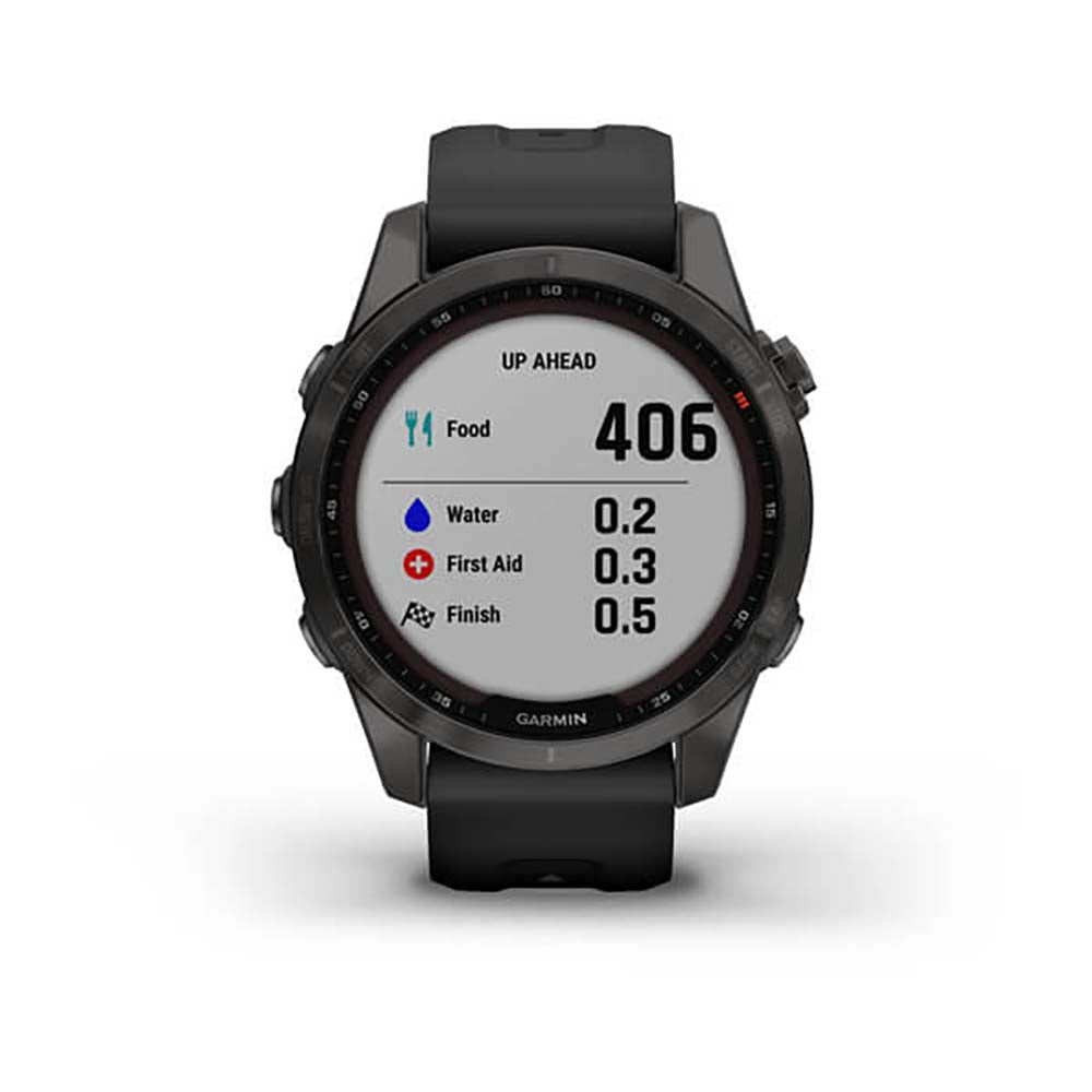 Garmin Fenix 7S Sapphire Carbon Gray DLC W Ith Black Band Full Color Display Watch - 010-02539-25