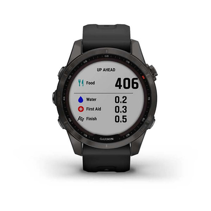 Garmin Fenix 7S Sapphire Carbon Gray DLC W Ith Black Band Full Color Display Watch - 010-02539-25