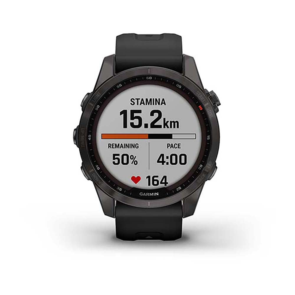 Garmin Fenix 7S Sapphire Carbon Gray DLC W Ith Black Band Full Color Display Watch - 010-02539-25