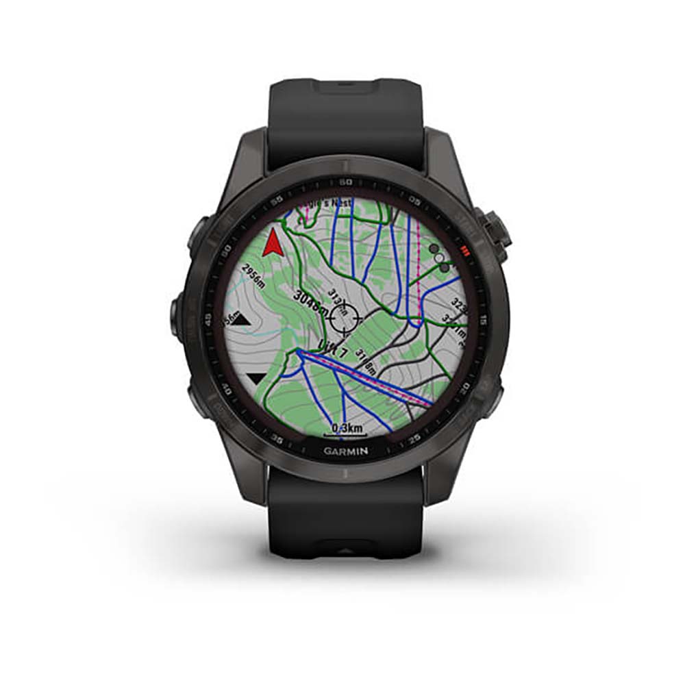 Garmin Fenix 7S Sapphire Carbon Gray DLC W Ith Black Band Full Color Display Watch - 010-02539-25