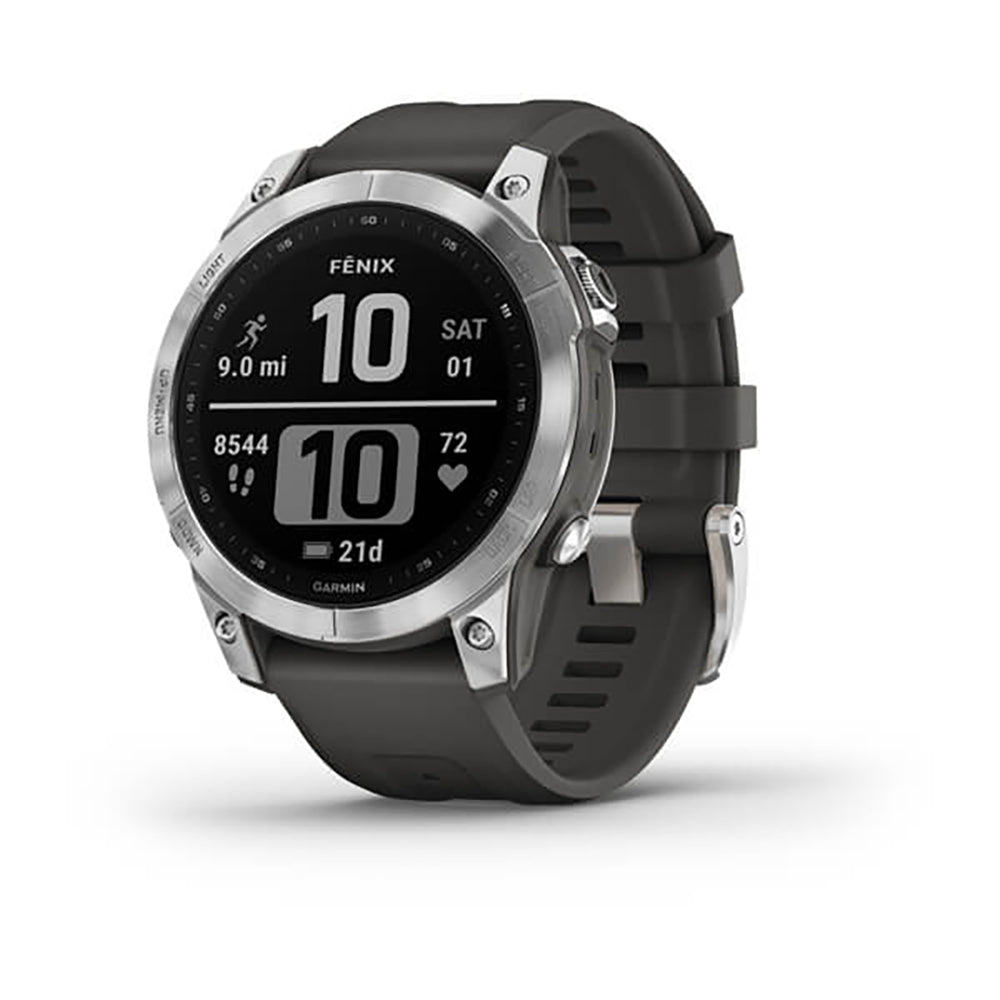 Garmin Fenix 7 Silver Graphite Band Full Display Gps Watch - 010-02540-01