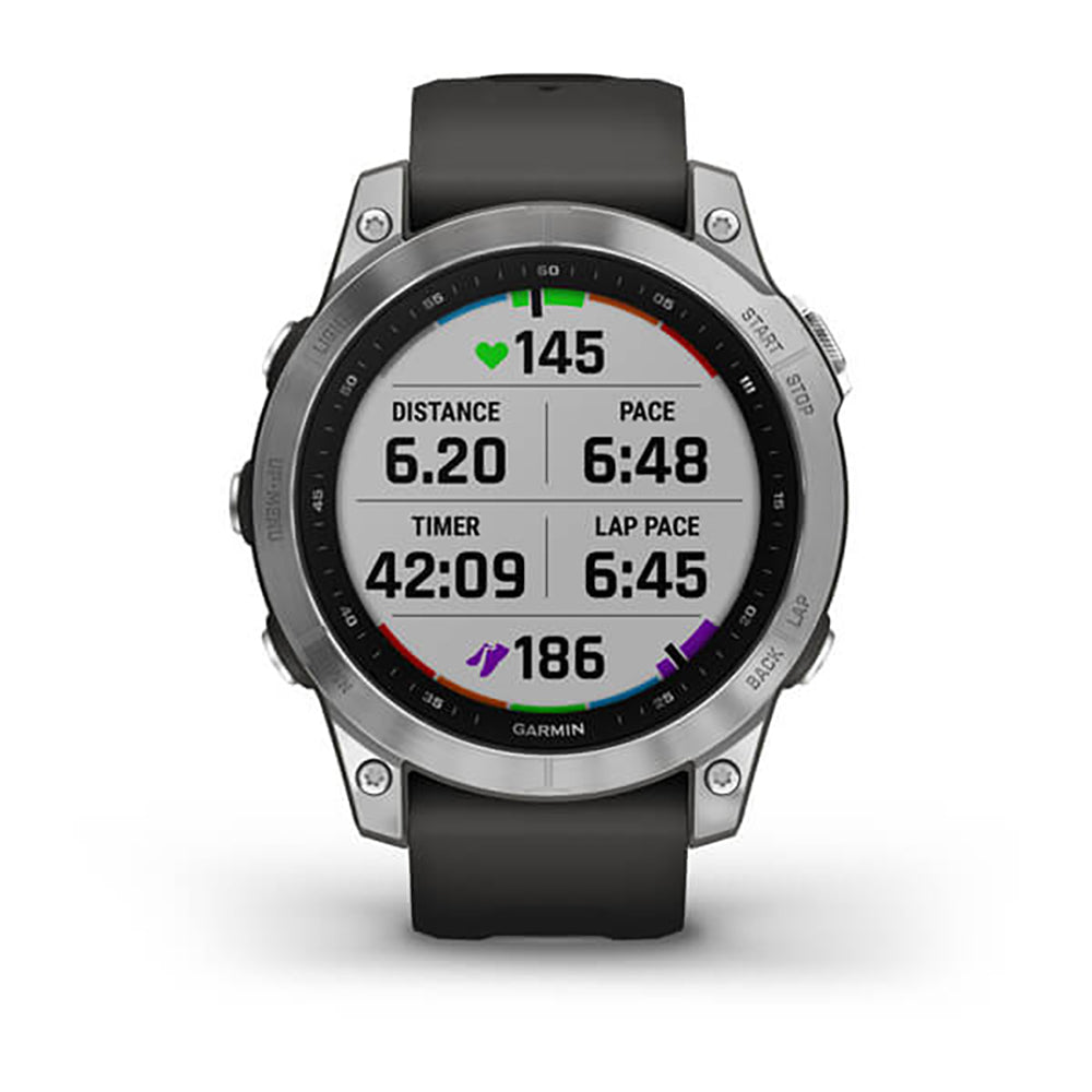 Garmin Fenix 7 Silver Graphite Band Full Display Gps Watch - 010-02540-01
