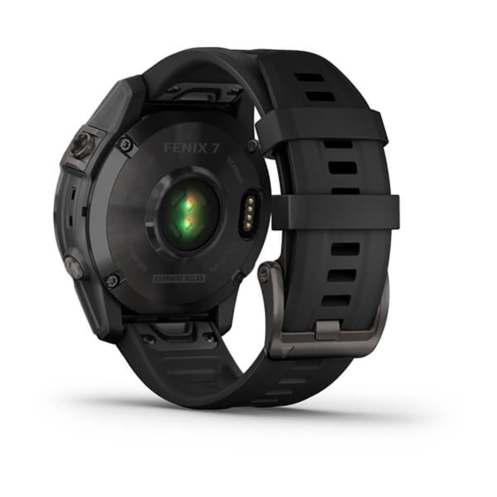 Garmin Fenix 7 Sapphire Carbon Gry DLC Ti W Blk Bnd Gps Full Color Display Watch - 010-02540-21