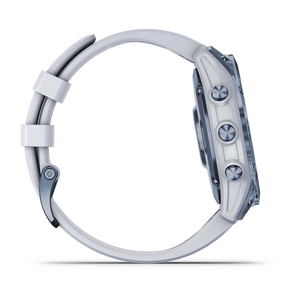 Garmin Fenix 7 Sapphire Mineral Blue Titanium White Band Full Display Watch - 010-02540-25