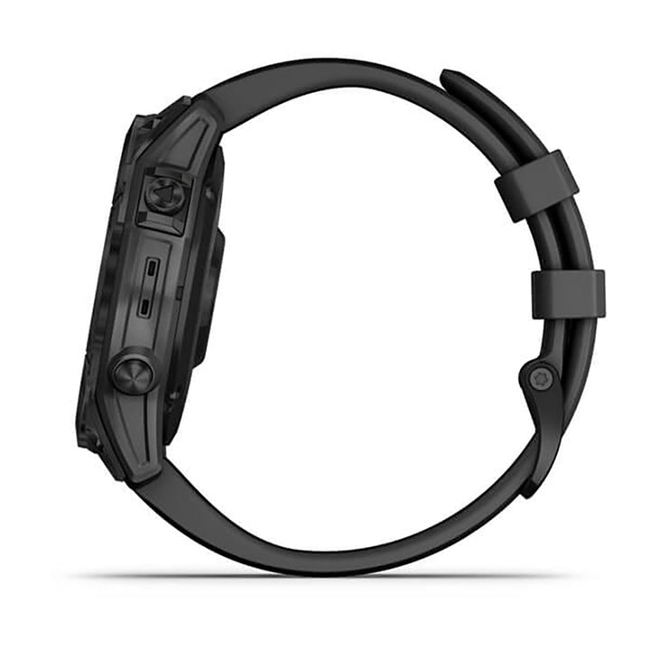 Garmin Fenix 7 Sapphire Black DLC Titanium Silicone Band Full Display Watch - 010-02540-35