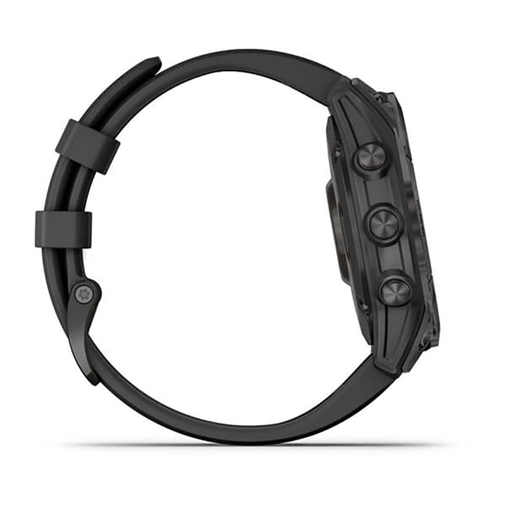 Garmin Fenix 7 Sapphire Black DLC Titanium Silicone Band Full Display Watch - 010-02540-35