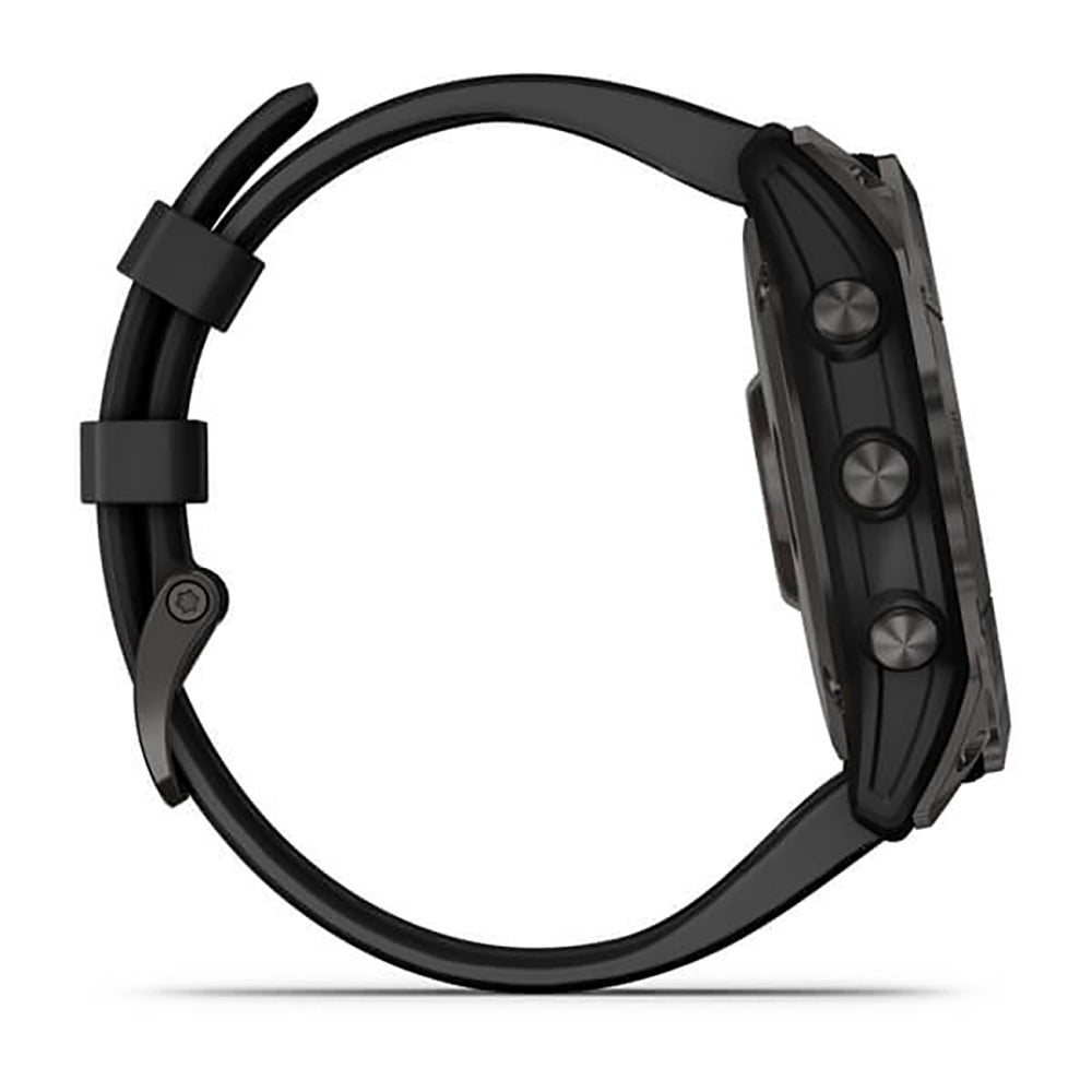 Garmin Fenix 7X Sapphire Carbon Gray Ti W Silcone Band Full Color Display Watch - 010-02541-11