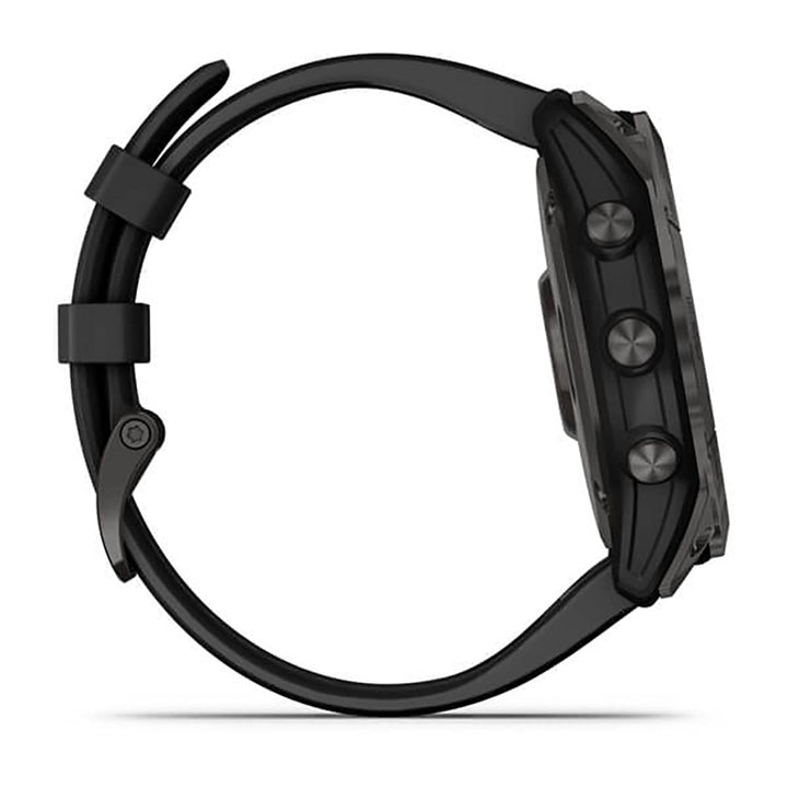 Garmin Fenix 7X Sapphire Carbon Gray Ti W Silcone Band Full Color Display Watch - 010-02541-11