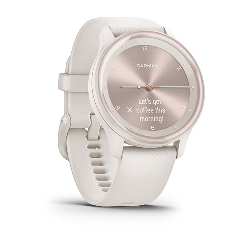 Garmin Vivomove Sport Ivory Silicone Band Full Display Watch - 010-02566-01