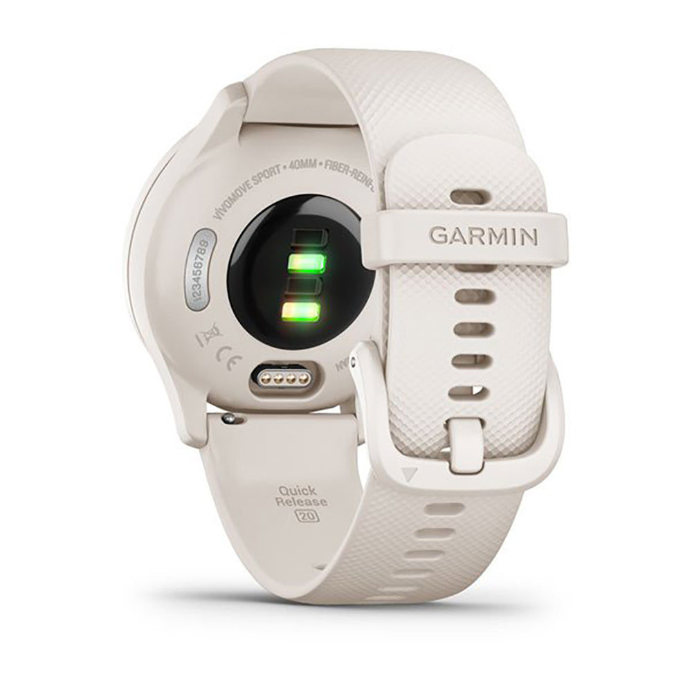 Garmin Vivomove Sport Ivory Silicone Band Full Display Watch - 010-02566-01